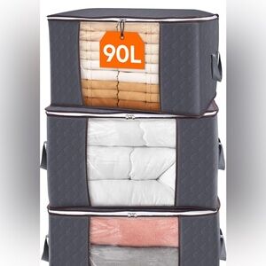 3X - Gray Storage Organizer Bags.